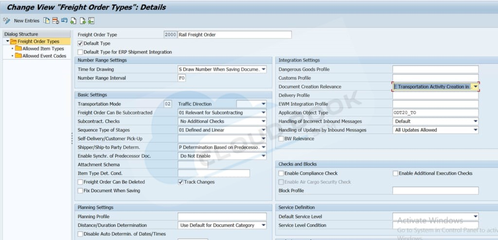 Freight Order Type